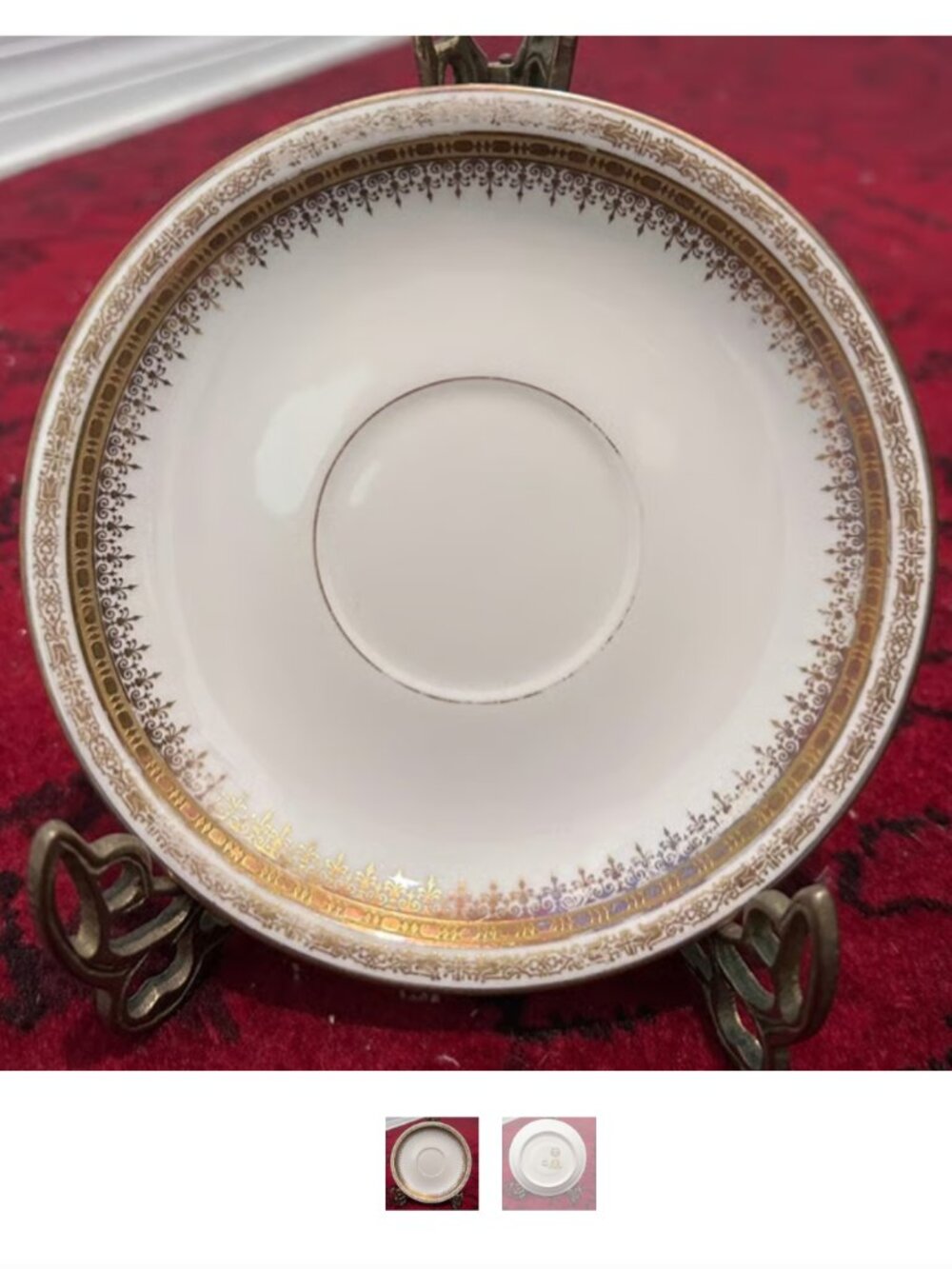 Antique J.P.L. Limoges France 5.5" Saucer Plate Gold Gilt J Pouyat